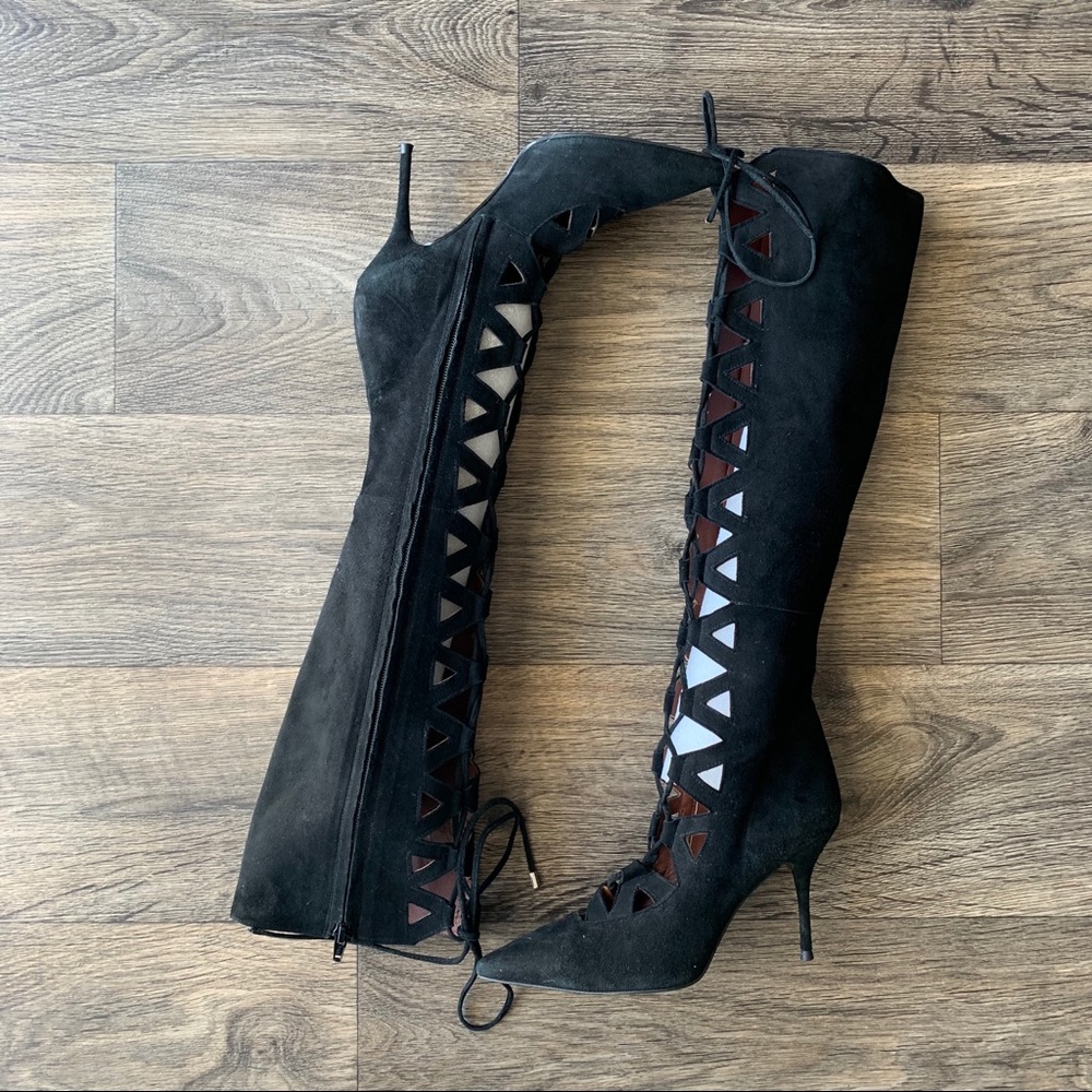 Topshop women’s black suede boots - Picture 1 of 7